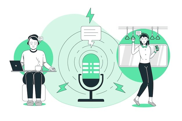 Free vector podcast audience concept illustration